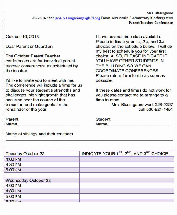 Letter to Parent Template Awesome 7 Teacher Letter Templates 7 Free Sample Example