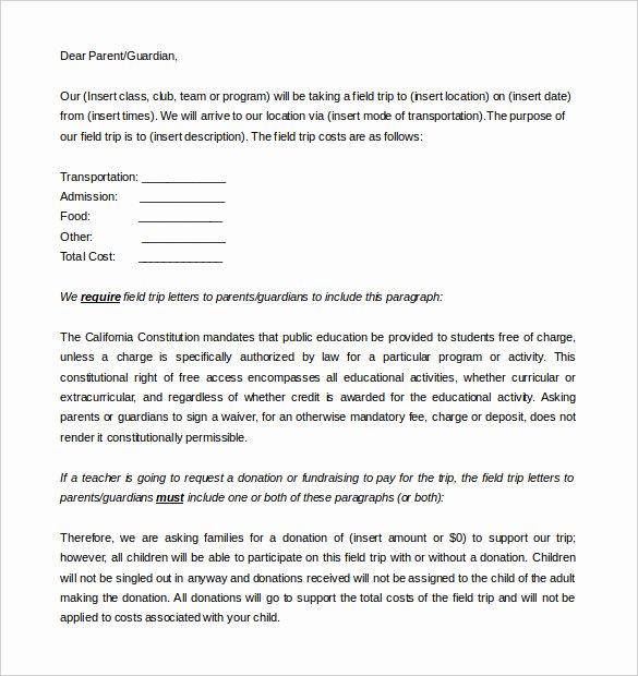 Letter to Parent Template Awesome 8 Parent Letter Templates Free Sample Example format