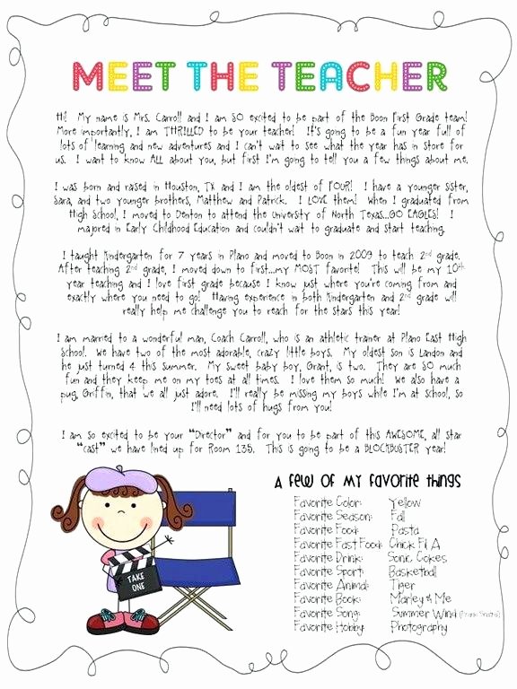 Letters to Parents Template Awesome Back to School Night Meet the Teacher Packet Wel E