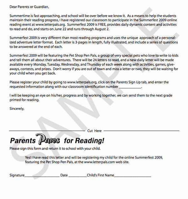 Letters to Parents Template Inspirational 8 Best Of Sample Notification Letter for Parents