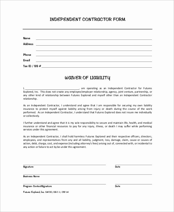 Liability Waiver form Template Free Inspirational 10 Sample Liability Waiver forms – Word Pdf