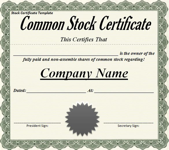 Llc Stock Certificate Template Beautiful Stock Certificate Templates