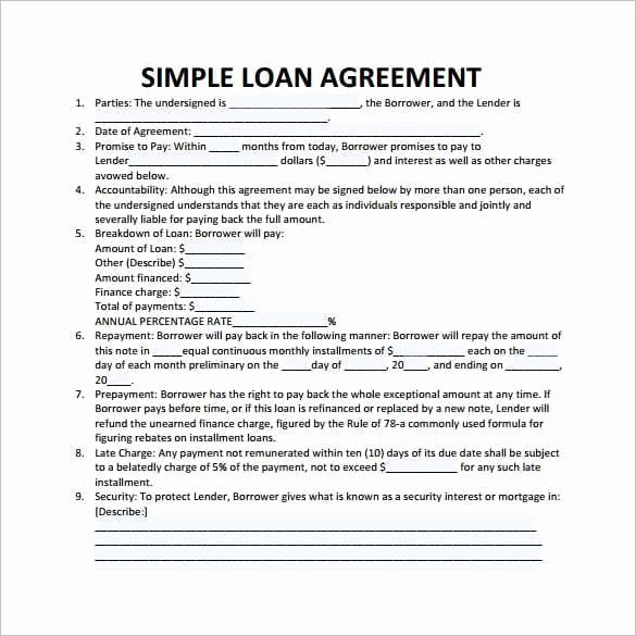 Loan Agreement Template Free Awesome 20 Loan Agreement Templates Word Excel Pdf formats