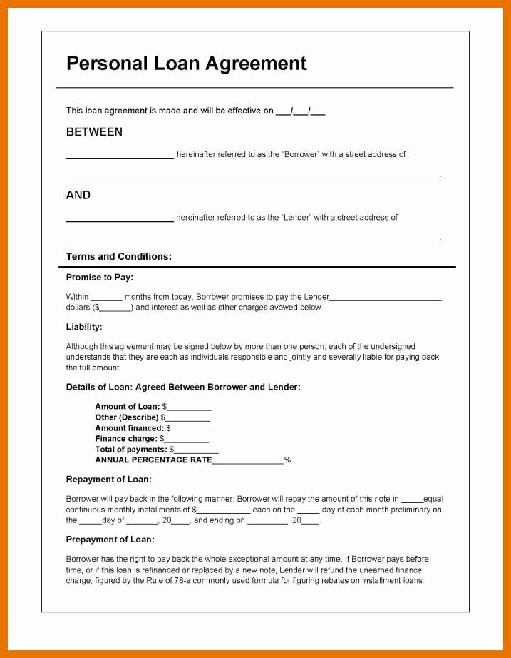 Loan Agreement Template Pdf Awesome 5 6 Loan Agreements