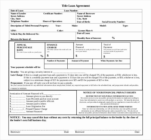 Loan Agreement Template Pdf Luxury 28 Loan Contract Templates – Pages Word Docs