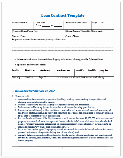 Loan Contract Template Free Fresh Gallery Bilateral Contract Example