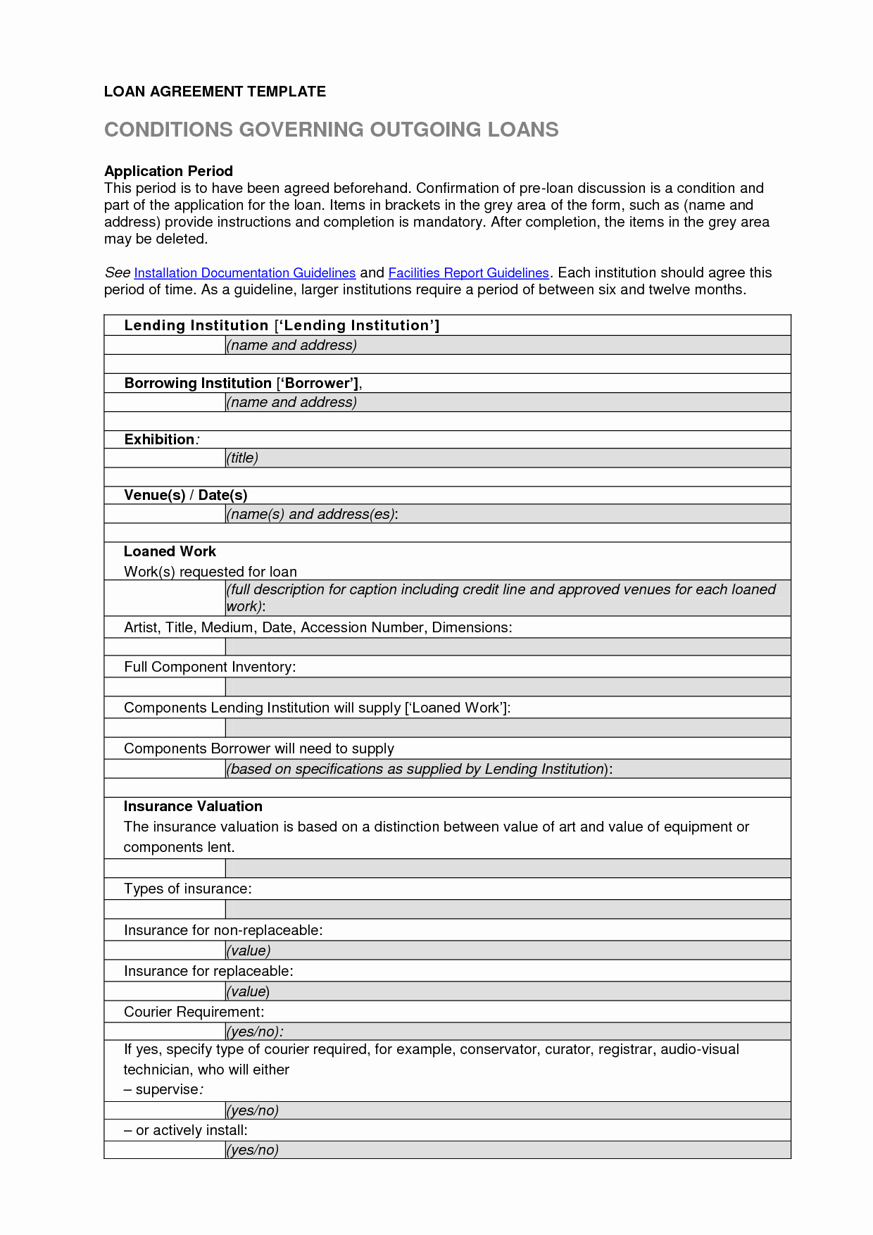 Loan Contract Template Free Lovely Free Printable Loan Contract Template form Generic