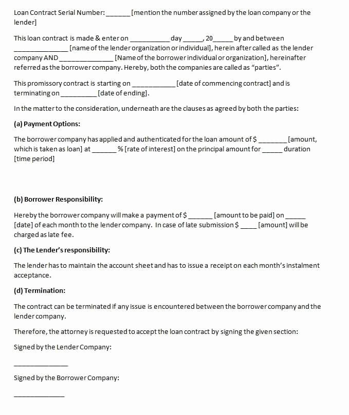 Loan Contract Template Free New Free Contract Templates Word Pdf Agreements