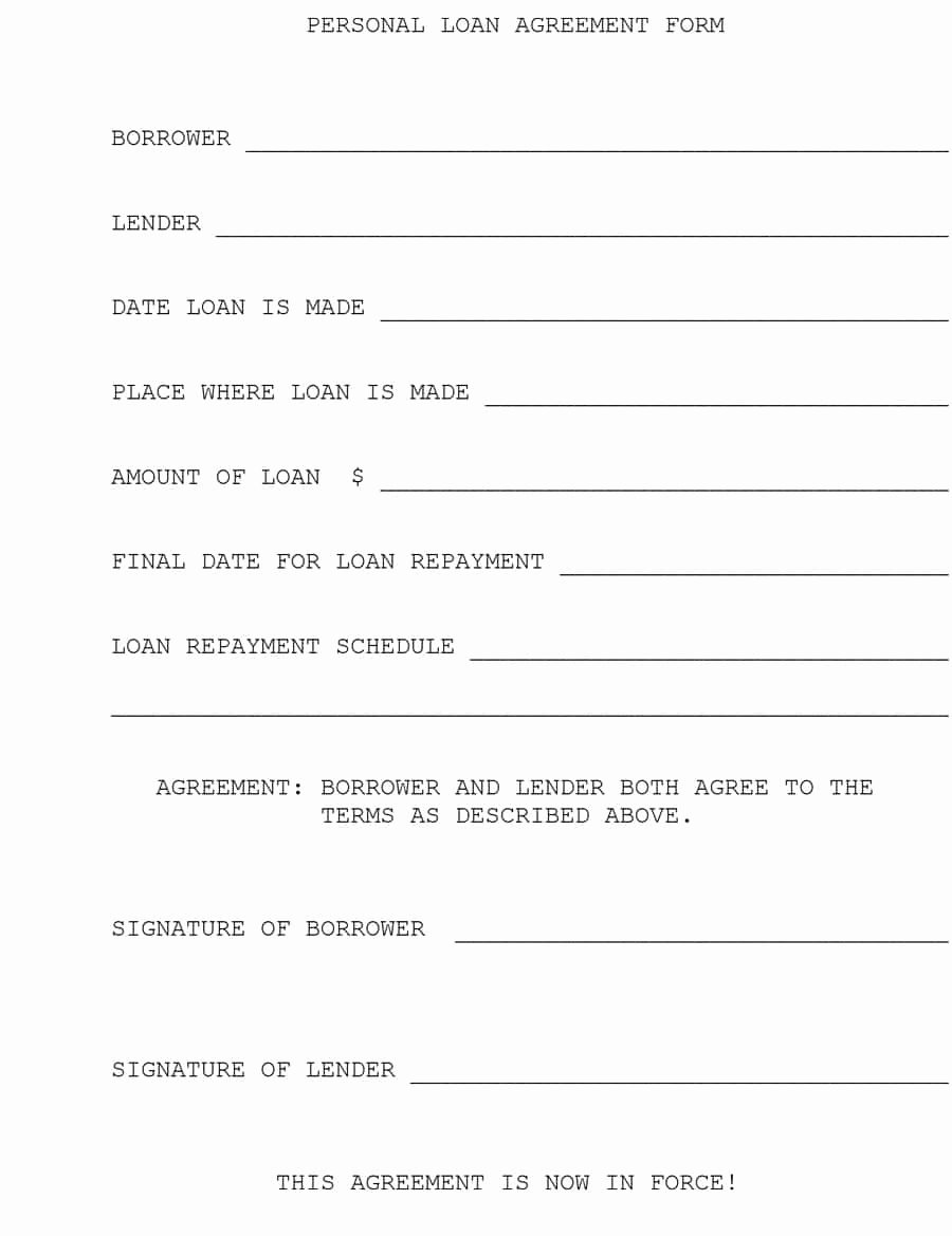 Loan Repayment Document Template Elegant 40 Free Loan Agreement Templates [word &amp; Pdf] Template Lab