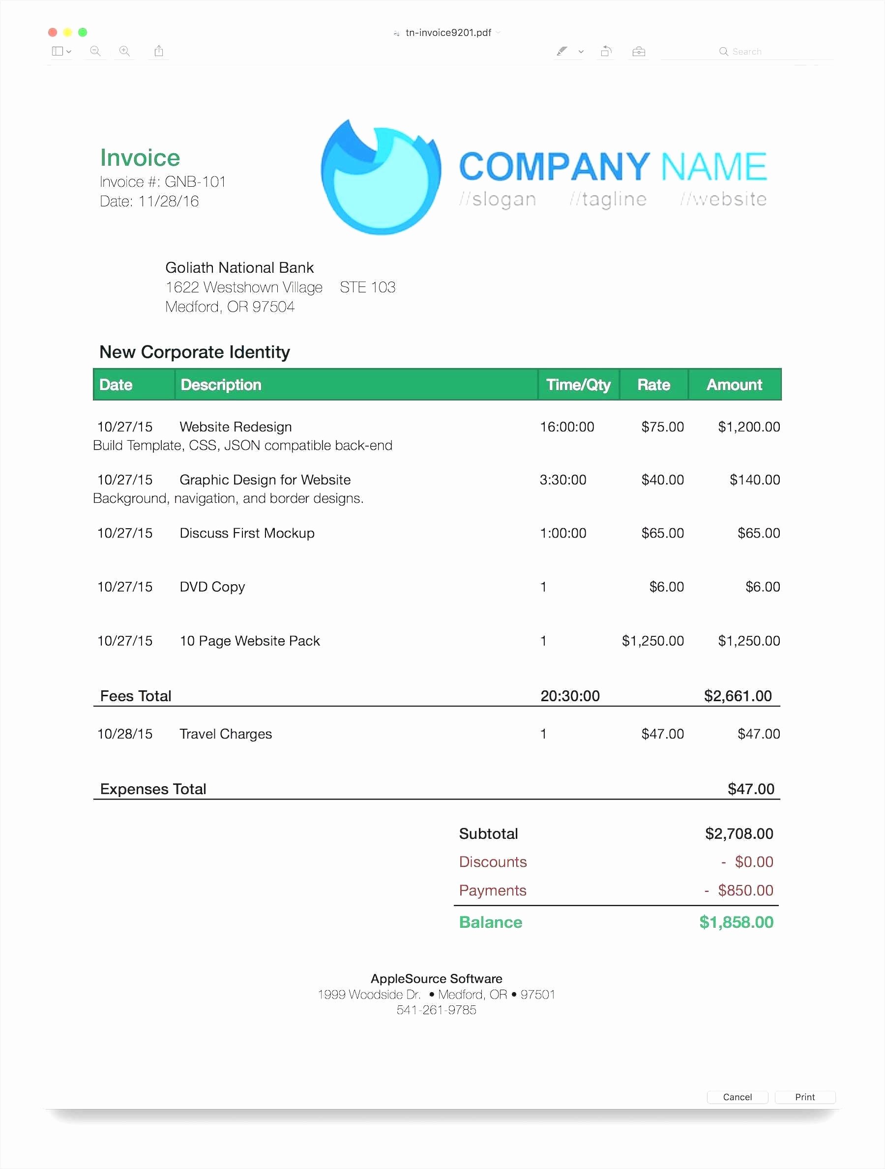 Mac Pages Invoice Template Elegant Invoice Template for Ipad 2 attending Invoice Template for
