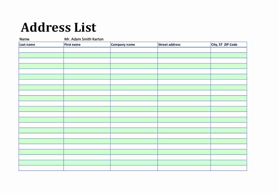 Mailing List Template Word Beautiful 40 Phone &amp; Email Contact List Templates [word Excel]