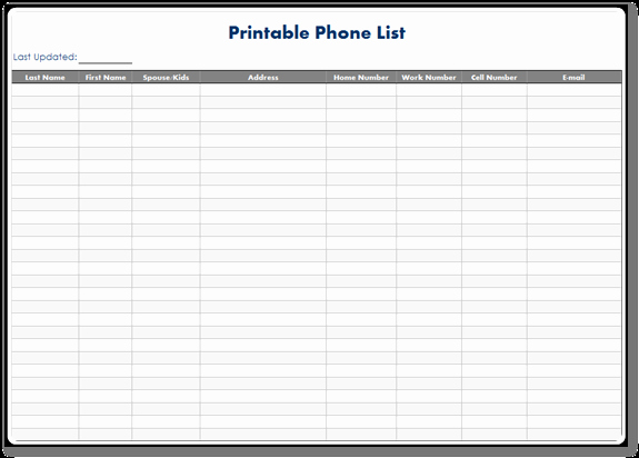 Mailing List Template Word Beautiful Free Phone List Template Excel
