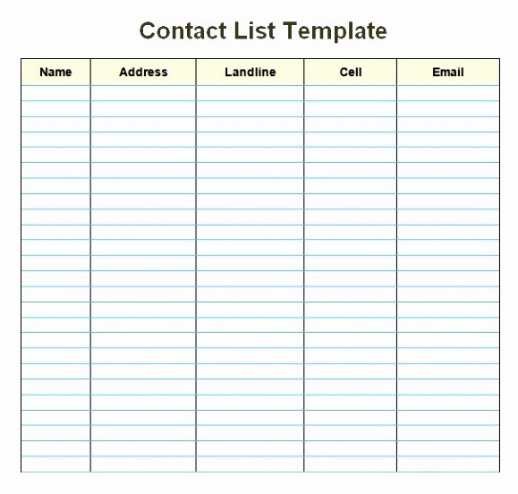 Mailing List Template Word Unique 6 Excel Mailing List Template Free Etora