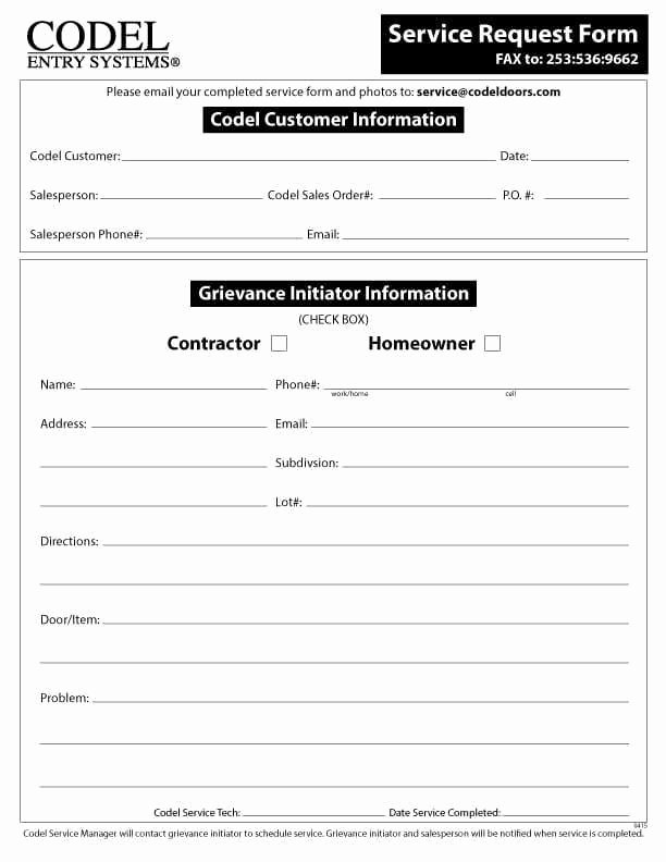 Maintenance Request form Template Awesome Service Request form Templates Find Word Templates