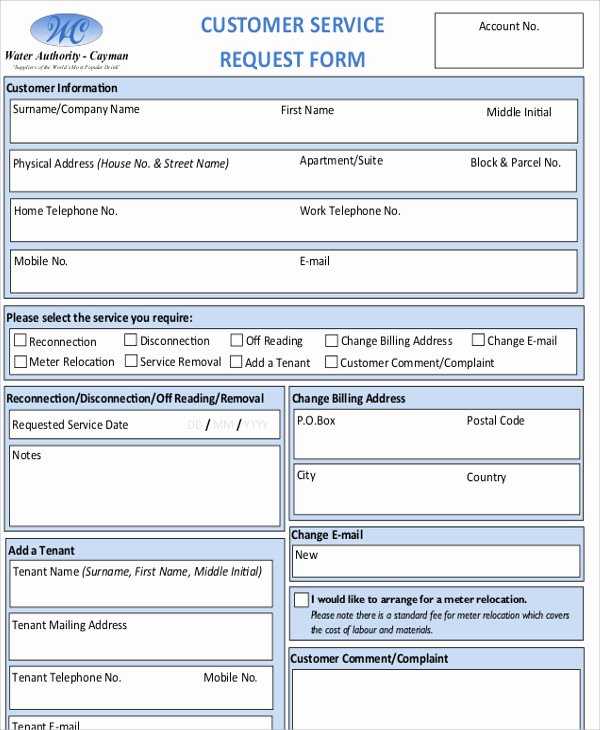 Maintenance Request form Template Unique 11 Sample Service Request forms