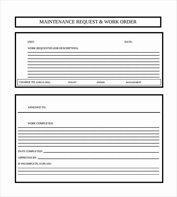 Maintenance Work order Template Luxury 5 Maintenance Work order Template Free Download
