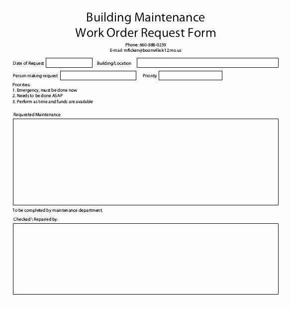 Maintenance Work order Template Luxury Maintenance Request Template Maintenance Request form