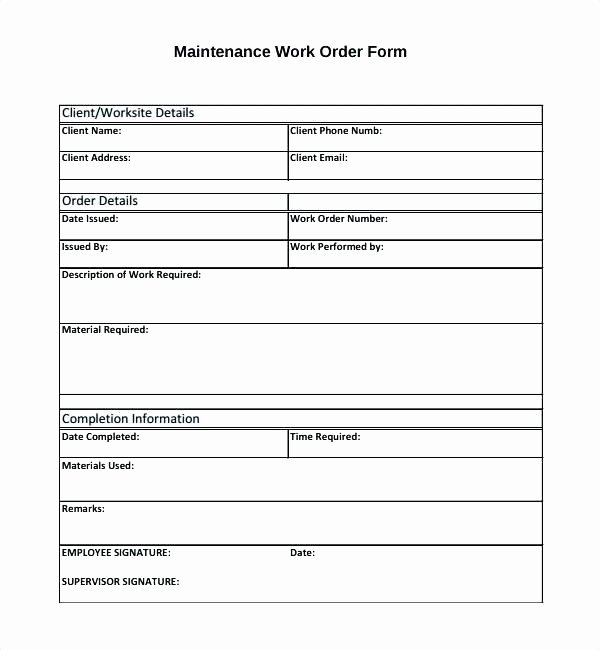 Maintenance Work order Template New Credit Reference form Template Word Maintenance Work order