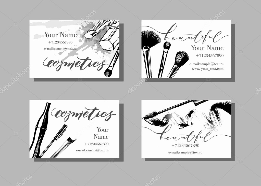 Makeup Artist Website Template Elegant Makeup Artist Business Cards — Stock Vector © Galina72