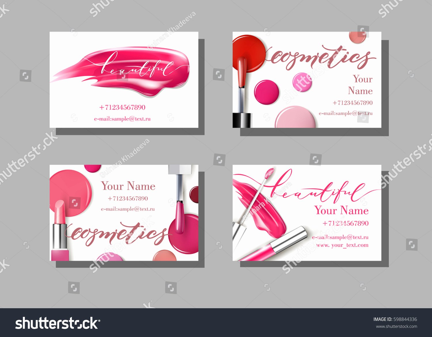 Makeup Artist Website Template Inspirational Makeup Artist Business Card Vector Template Stock Vector