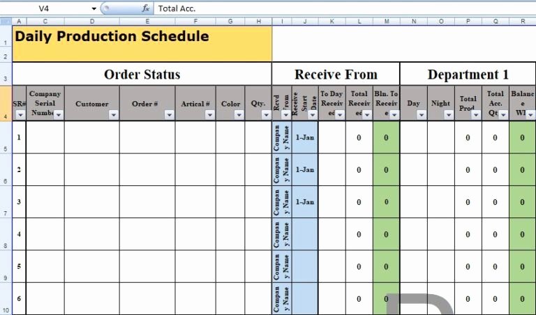 Manufacturing Production Schedule Template Inspirational Daily Production Schedule Template Excel
