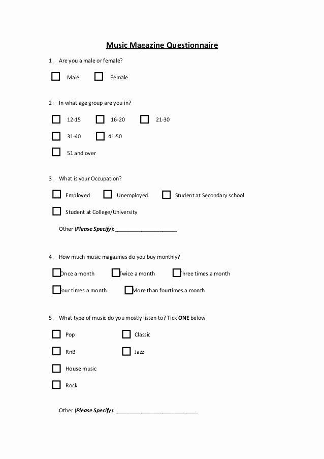 Market Research Survey Template Awesome Market Research Questionnaire