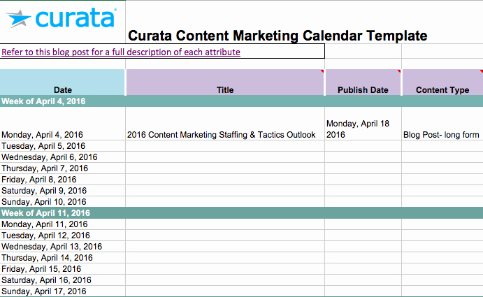 Marketing Calendar Template Excel Beautiful Editorial Calendar Templates for Content Marketing the