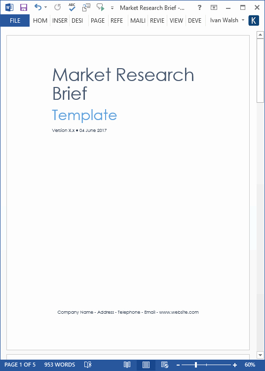 Marketing Report Template Word Awesome Market Research Templates 10 Word 2 Excel