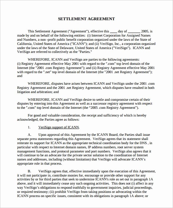Marriage Settlement Agreement Template Beautiful Settlement Agreement Template 10 Download Documents In