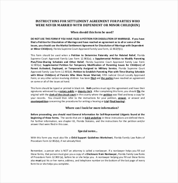 Marriage Settlement Agreement Template New 20 Settlement Agreement Templates Word Pdf Pages