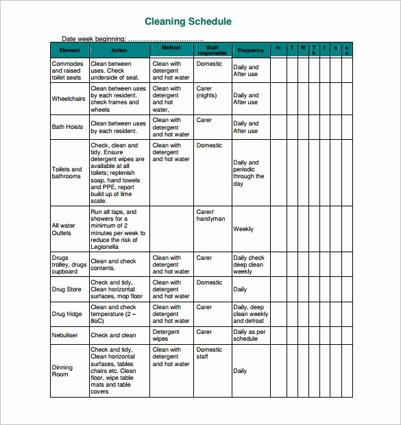 Master Cleaning Schedule Template Awesome Cleaning Schedule Template 12 Free Sample Example