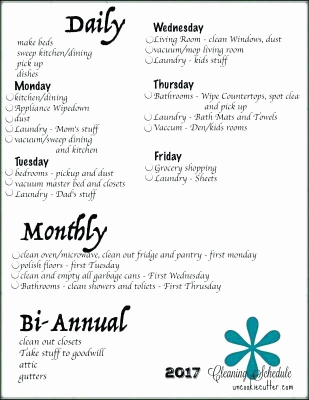 Master Cleaning Schedule Template Lovely Template Master Sanitation Schedule Examples Cleaning