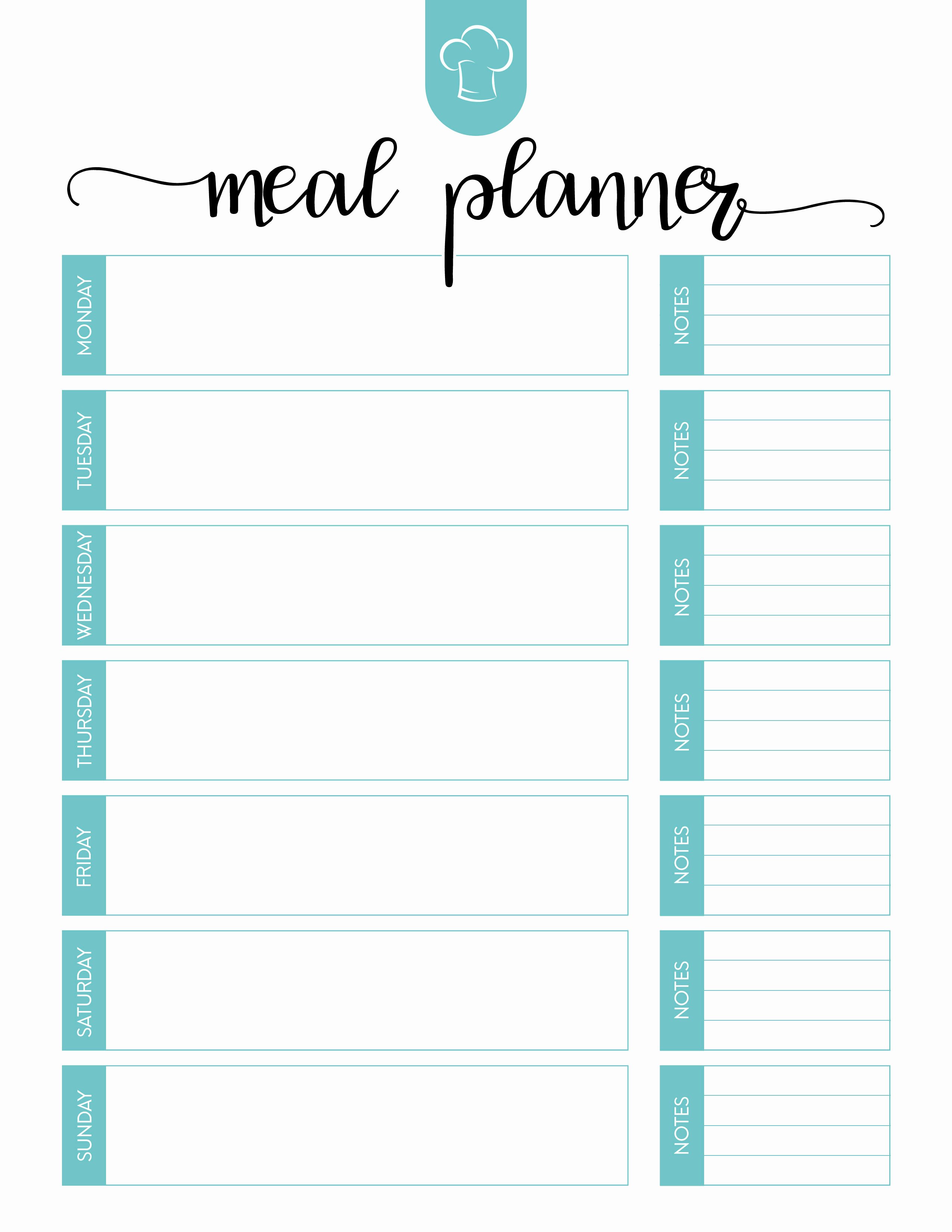 Meal Plan Calendar Template New Free Printable Meal Planner Set the Cottage Market