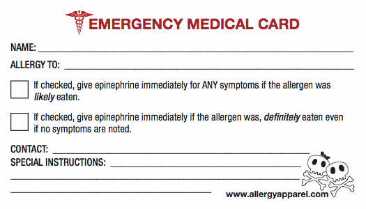 Medical Alert Card Template Fresh Emergency Medical Id Card