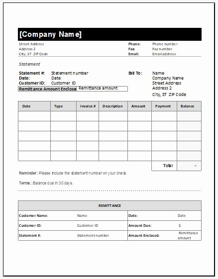 Medical Bill Statement Template Awesome Billing Statement Invoice Template