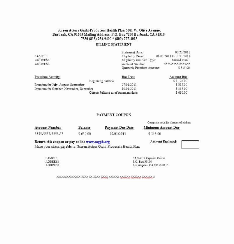 Medical Bill Statement Template New 40 Billing Statement Templates [medical Legal Itemized
