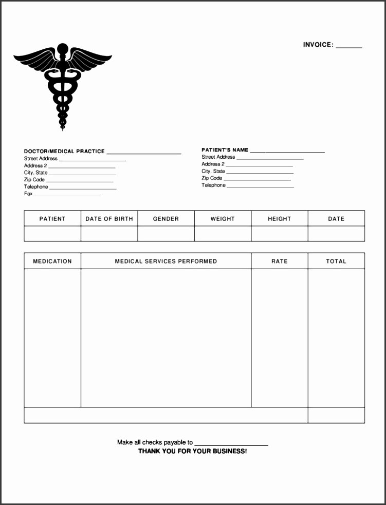 Medical Bill Template Pdf Elegant 7 Printable Invoice Template Free Sampletemplatess