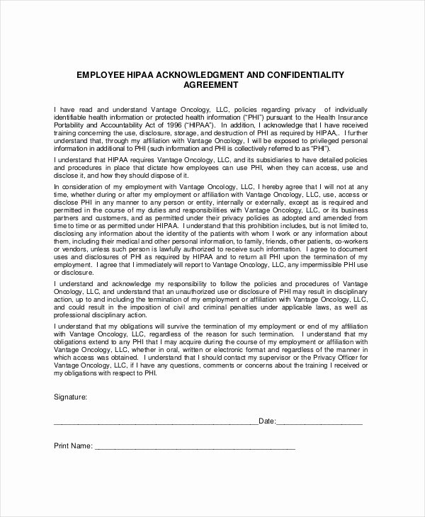 Medical Confidentiality Agreement Template Best Of 10 Patient Confidentiality Agreement Templates – Free