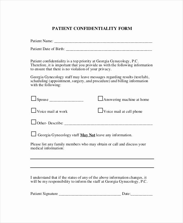 Medical Confidentiality Agreement Template Best Of Patient Confidentiality Agreement – 10 Free Word Pdf