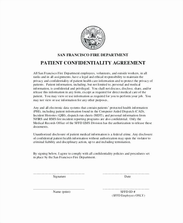 Medical Confidentiality Agreement Template New Sample Medical Confidentiality Agreement