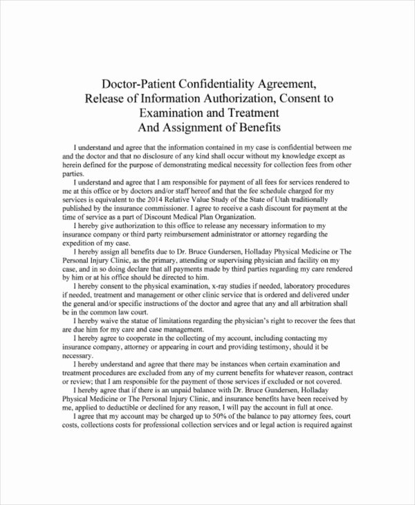 Medical Confidentiality Agreement Template Unique Patient Confidentiality Agreement – 10 Free Word Pdf