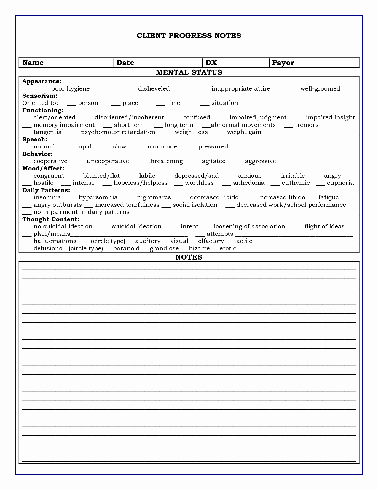 Medical Progress Notes Template New 4 Best Of Printable Progress Note form Medical