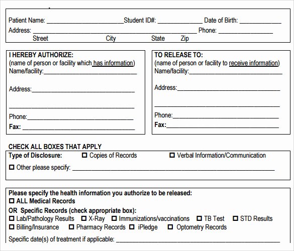 Medical Record form Template Best Of 10 Medical Records Release forms to Download