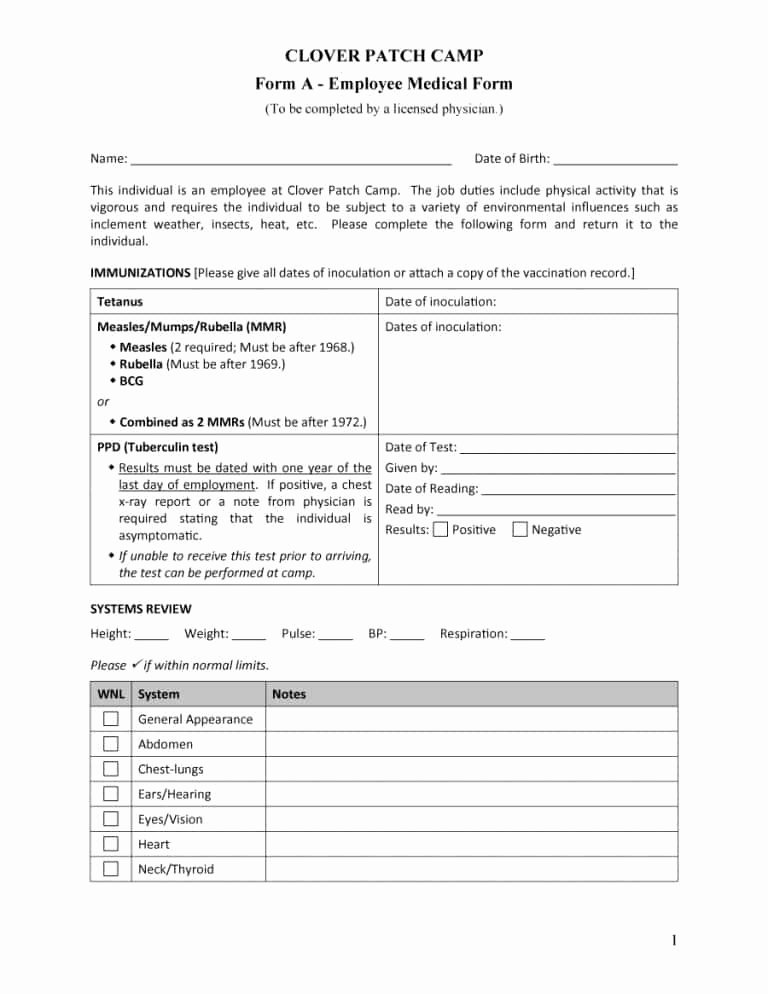 Medical Record forms Template Best Of 67 Medical History forms [word Pdf] Printable Templates