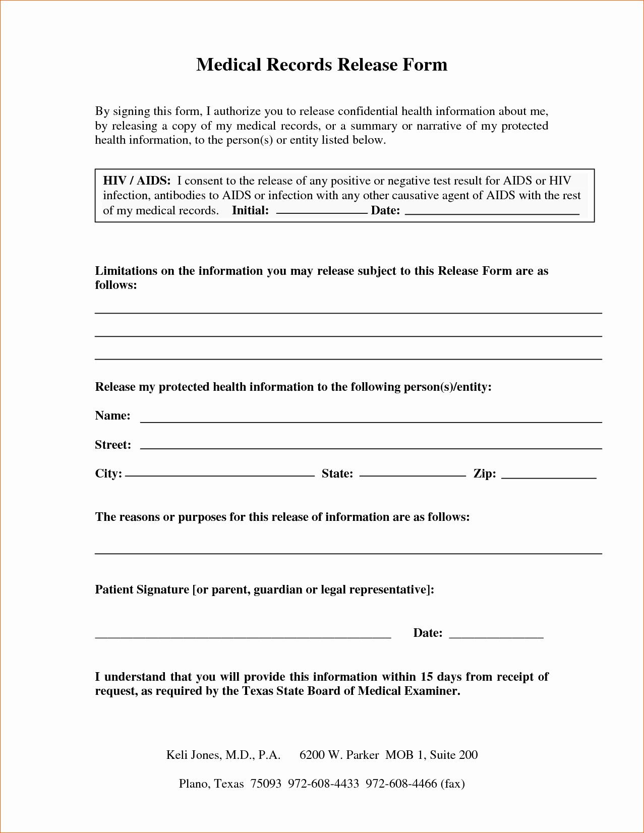 Medical Record forms Template Best Of Medical Records Release form – Templates Free Printable