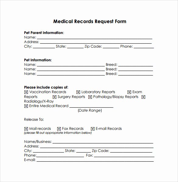 Medical Records forms Template Luxury 11 Medical Records Release forms – Samples Examples