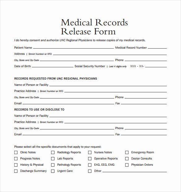 Medical Records Request Form Template Shooters Journal