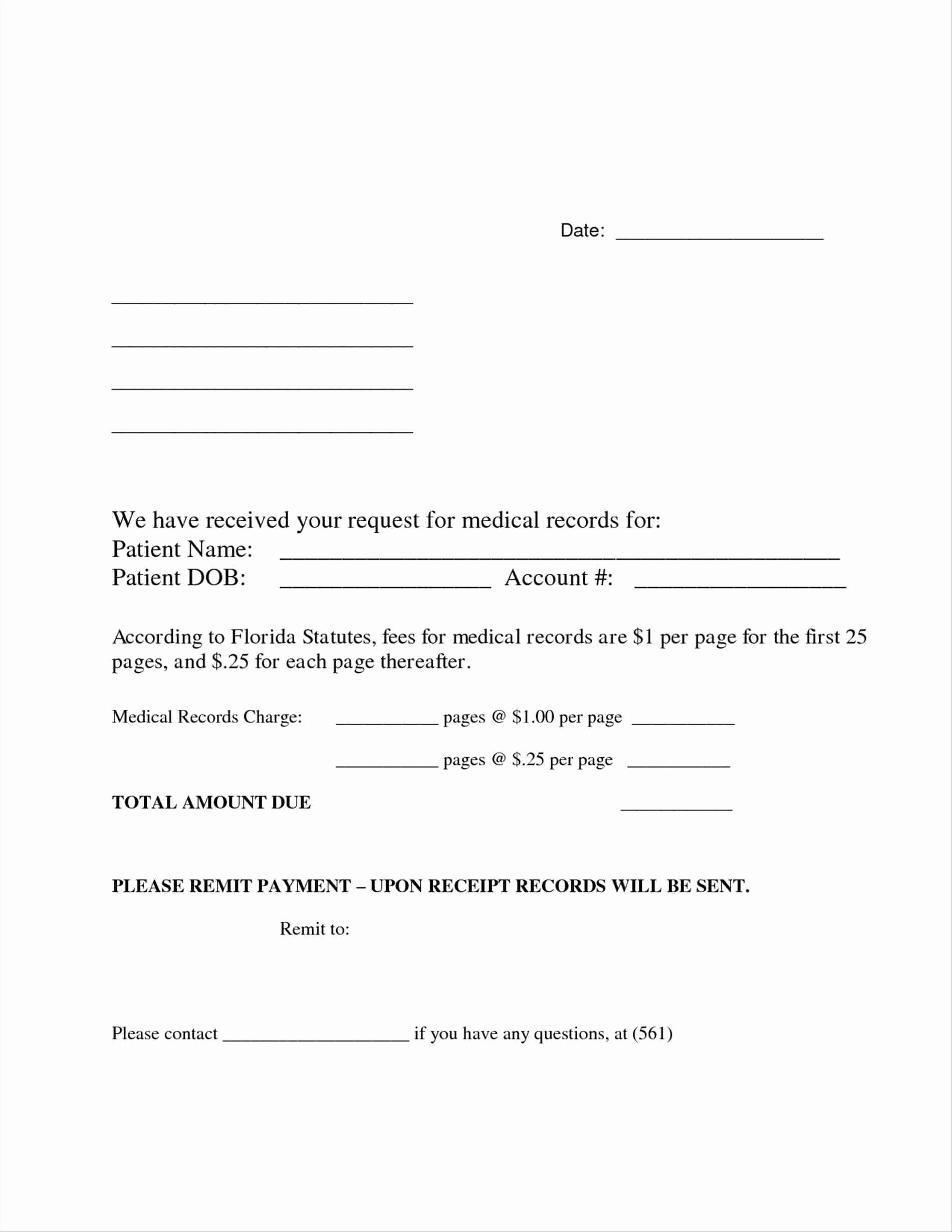 Medical Records Request Form Template