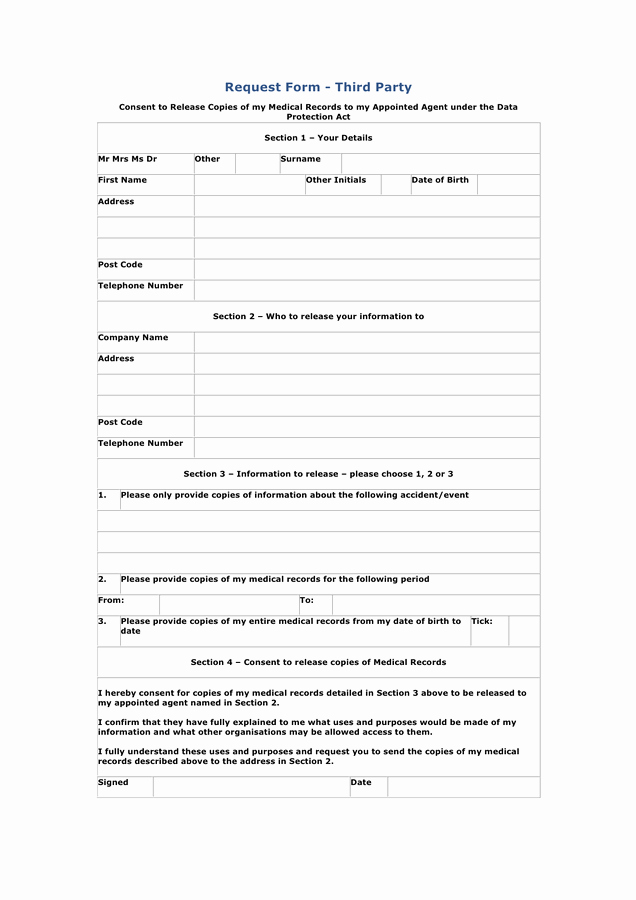 Medical Records Request form Template Awesome Medical Records Request form Free Documents for