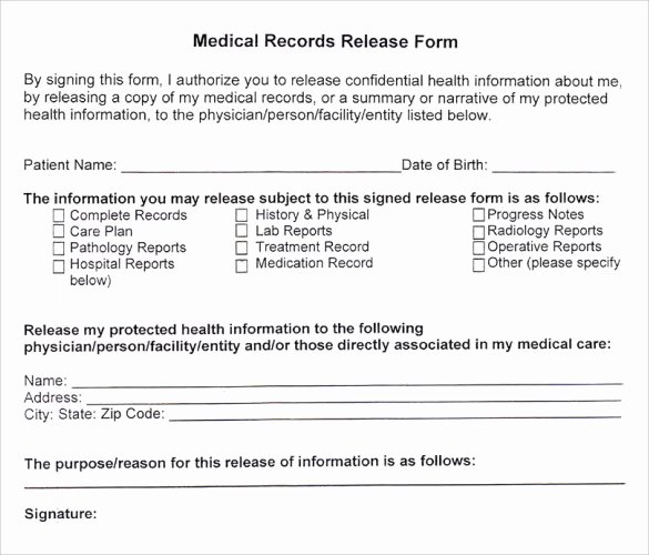 Medical Records Request form Template Elegant 11 Medical Records Release forms – Samples Examples